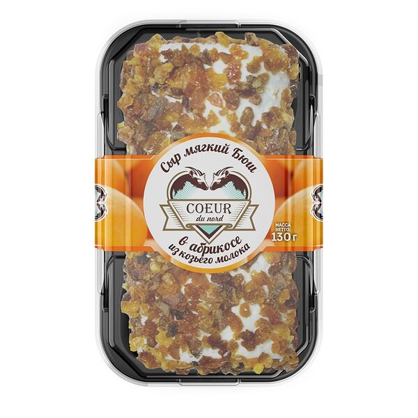 Сыр мягкий Coeur du nord Бюш в абрикосе из козьего молока, 45% 130 г