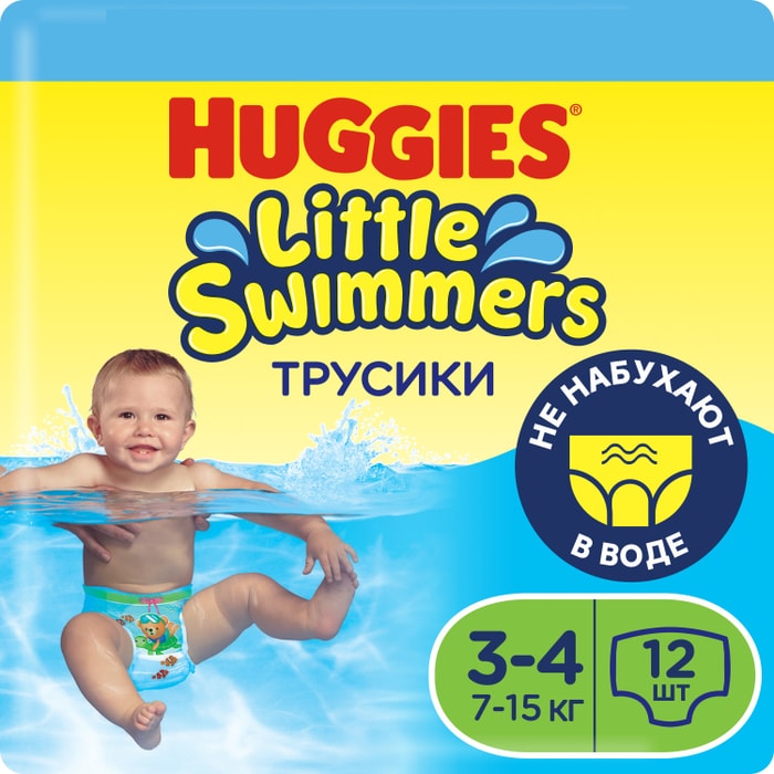 

Подгузники Huggies для плавания 3-4 7-15 кг, 12 шт.