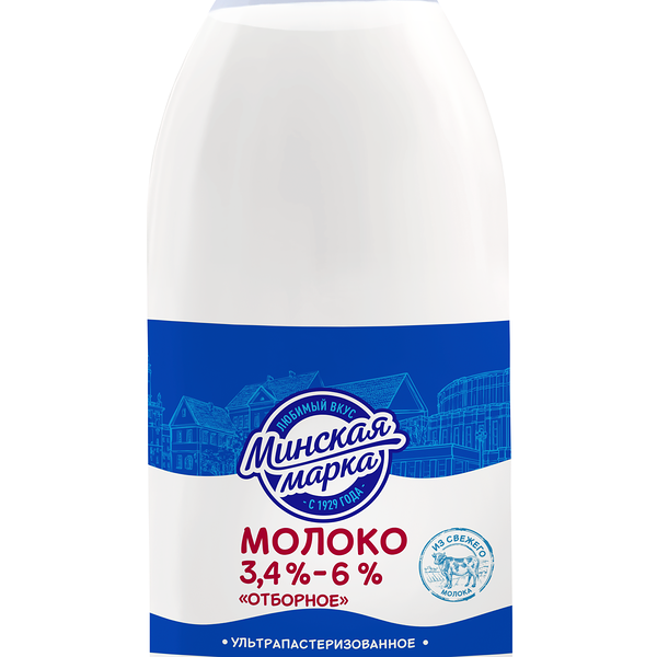 Молоко пит ультрапаст Отборное от 3,4% до 6% 1,5л пэт/бут Минская марка