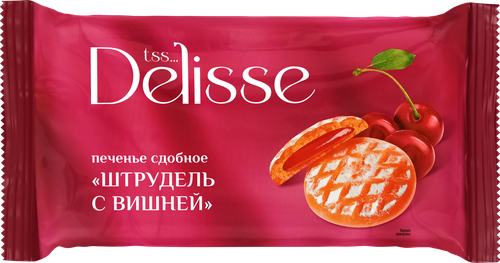 

Печенье сдобное Delisse Штрудель с вишней, 255 г