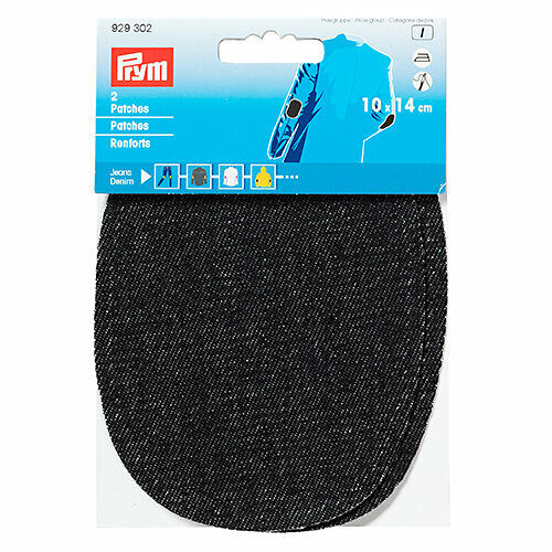 929302 Заплатки термоклеевые джинсовые 10*14см, 2шт, черный цв. Prym
