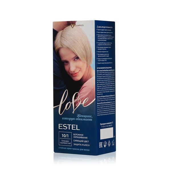 Стойкая краска для волос Estel Love 10/1 Блондин серебристый, 115 мл
