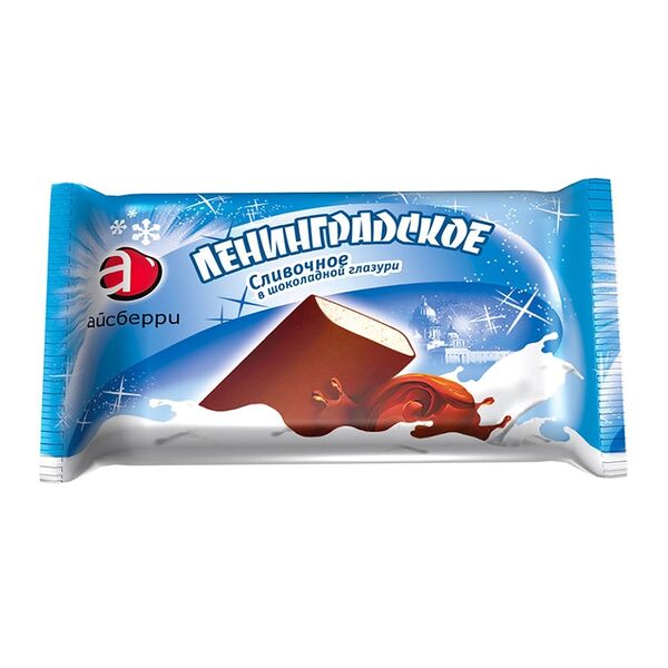 Мороженое сливочное Петрохолод Ленинградское Ванильное в шоколадной глазури 80 г