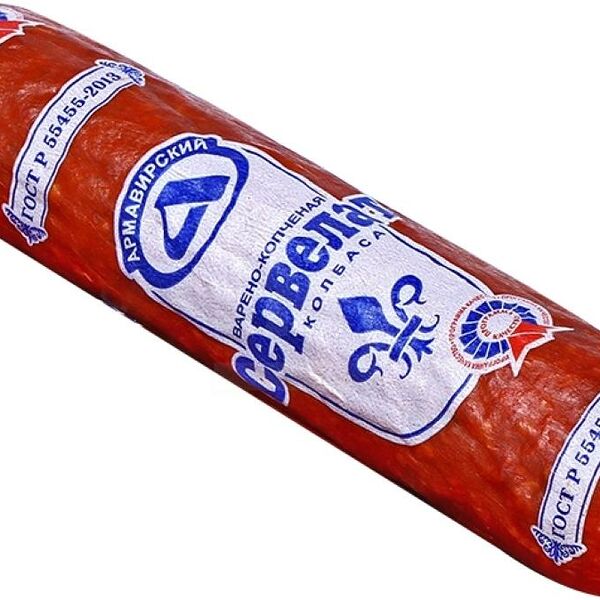Колбаса Армавирский МК сервелат варено-копченая вес