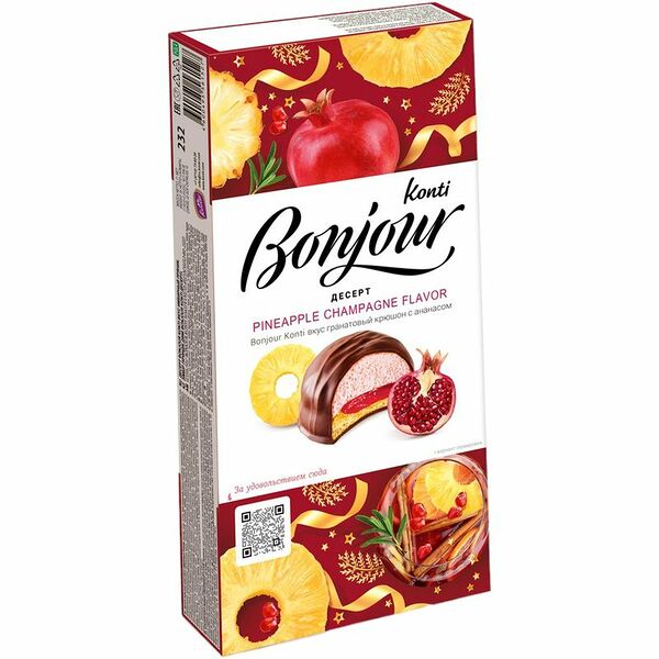 Десерт Konti Bonjour Гранатовый крюшон с ананасом 232 г
