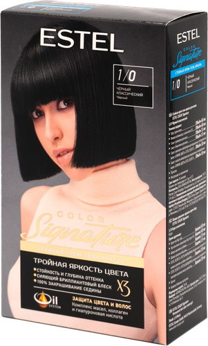 

Стойкая крем-гель краска для волос Estel Color Signature 1/0 Черный классический 145 мл