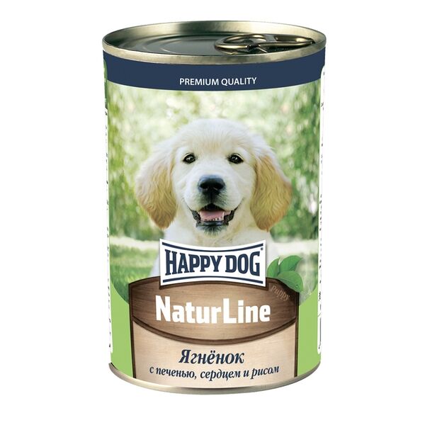 Консервы для щенков и юниоров Happy Dog Ягненок с печенью, сердцем и рисом