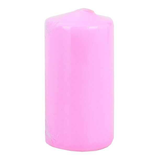 Свеча-столбик, 5х10 см, розовый