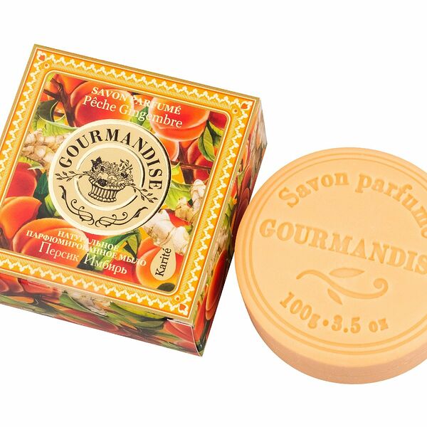 GOURMANDISE Мыло натуральное парфюмированное Персик Имбирь, 100 г