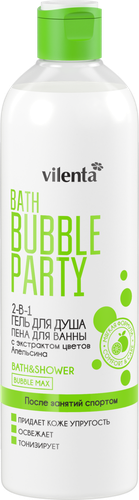 

Гель-пена для ванны и душа Vilenta Bath bubble party После занятий спортом с экстрактом цветов апельсина