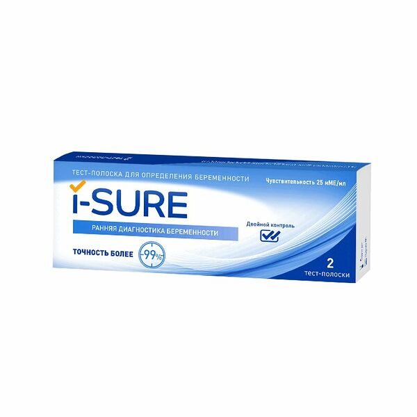 Тест на беременность I-Sure 2 тест-полоски