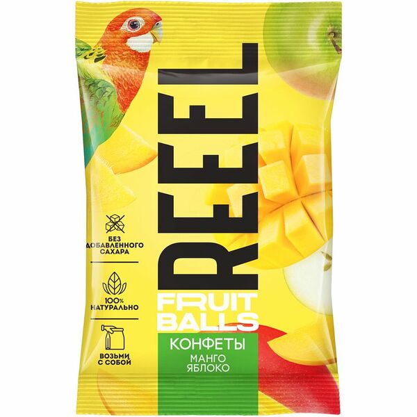 Конфеты Reeel Манго Яблоко Финик фруктовые неглазированные, 50г