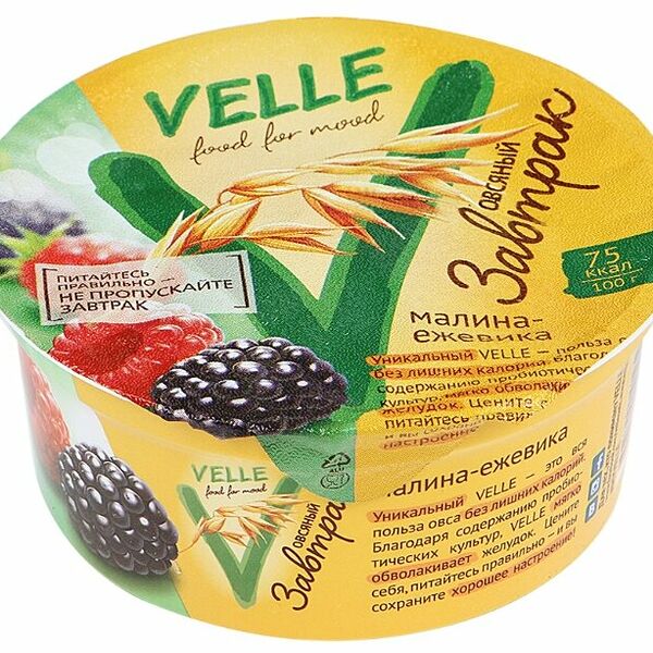 Продукт овсяный Завтрак Velle Малина-ежевика