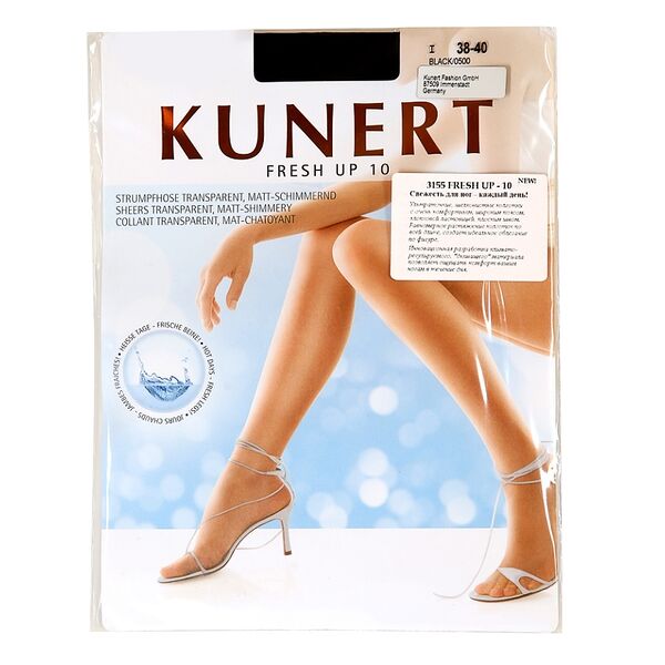 Колготки Fresh Up, Kunert, цвет 050 (чёрный), 10 den, размер 1, Германия