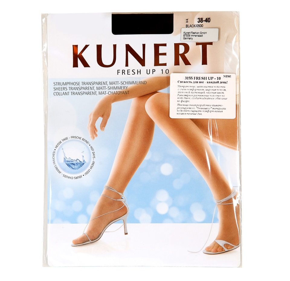 

Колготки Fresh Up, Kunert, цвет 050 (чёрный), 10 den, размер 1, Германия