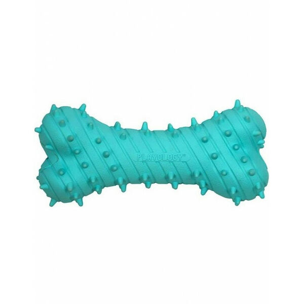 Playology Дентальная хрустящая жевательная косточка Puppy teething bone с ароматом арахиса, голубой до 27,2 кг
