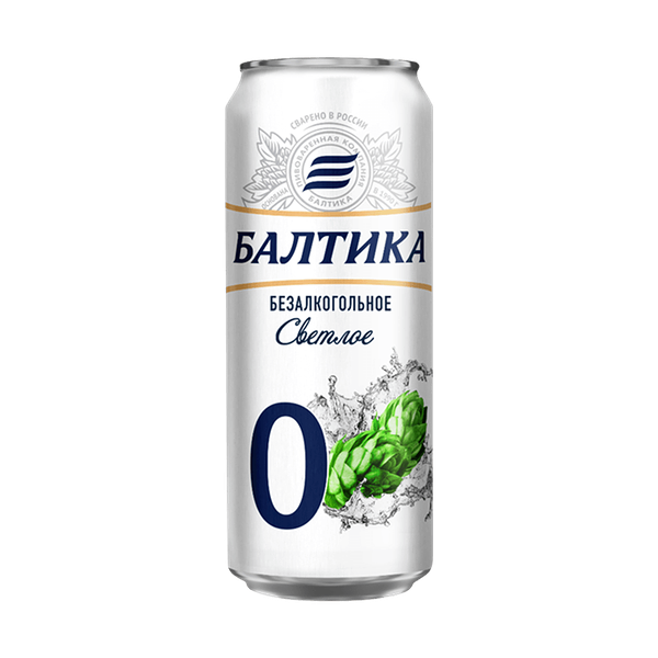 Пиво Балтика безалкогольное №0 0.5% светлое 450 мл