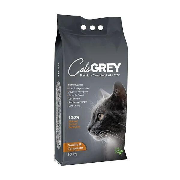 Наполнитель CAT`S GREY 10кг Vanilla&Tangerine комкующийся с ароматом ванили и танжерина