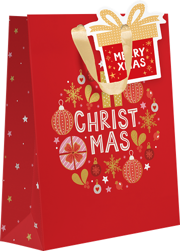 Пакет подарочный X-mas, евролюкс, 23x19x9см, Арт. ML, в ассортименте 