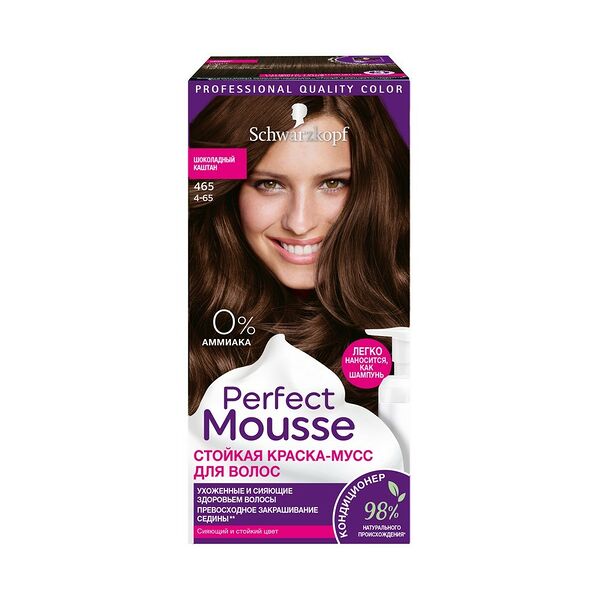Краска для волос Schwarzkopf Perfect Moussе, оттенок 465 Шоколадный каштан