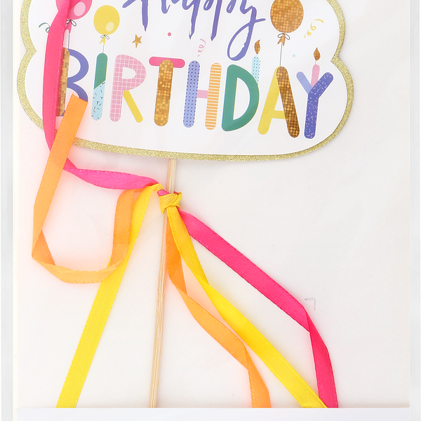 Украшение-топпер декоративное Happy Birthday люкс, с декором Арт. ТПП14