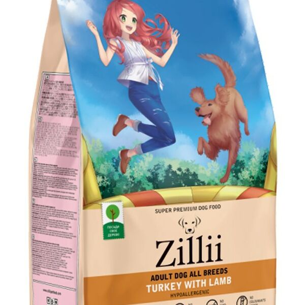 Корм сухой ZILLII (Зилли) Adult Dog для взрослых собак 800 г Индейка с Ягнёнком, гипоаллергенный
