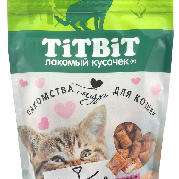 Лакомство для кошек TiTBiT Хрустящие подушечки для кошек с паштетом из лосося