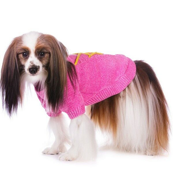 Свитер с завязками для собак 31см L розовый (унисекс)