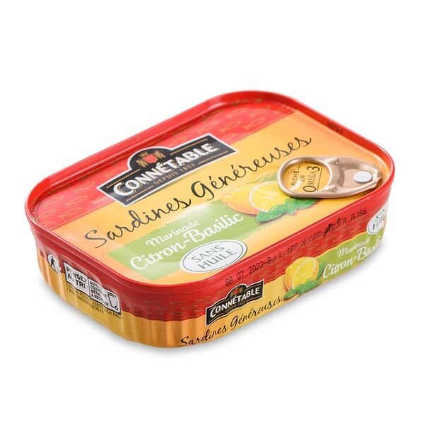 Сардины Connetable Sardines Genereuse в маринаде с лимоном и базиликом 
