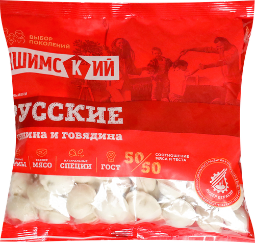 

Пельмени Ишимский мясокомбинат Русские категории В замороженные 800 г