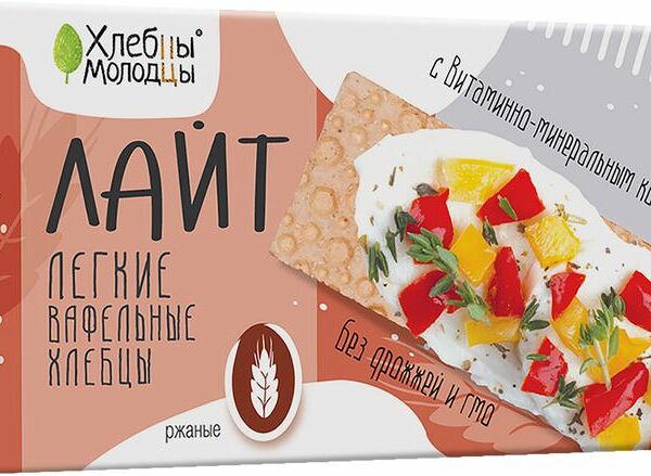 Хлебцы вафельные Хлебцы Молодцы Лайт ржаные 70г