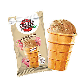 Мороженое Чистая Линия Вафельный стаканчик Крем-брюле