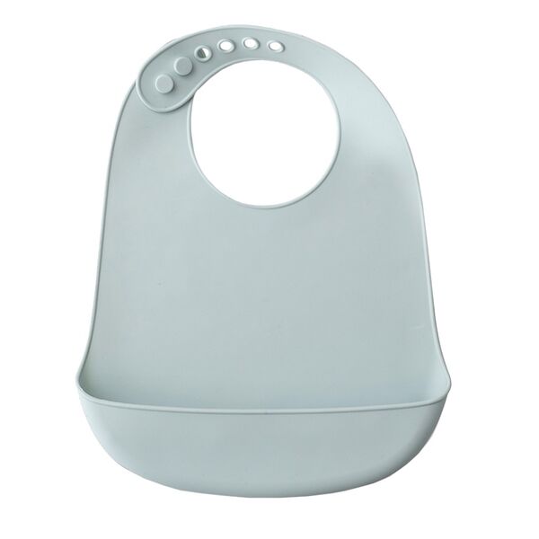 Нагрудничек Interbaby силиконовый с кармашком цвет серо-голубой, Испания