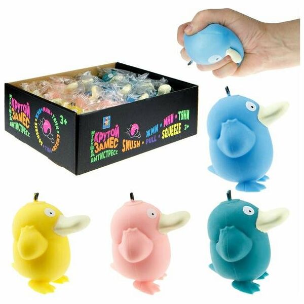 Игрушка-жмяка 1Toy Крутой замес Утка 85х75х55 мм