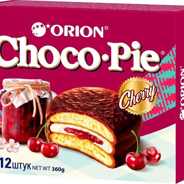 Пирожное Choco Pie Orion Вишня, 12 шт.