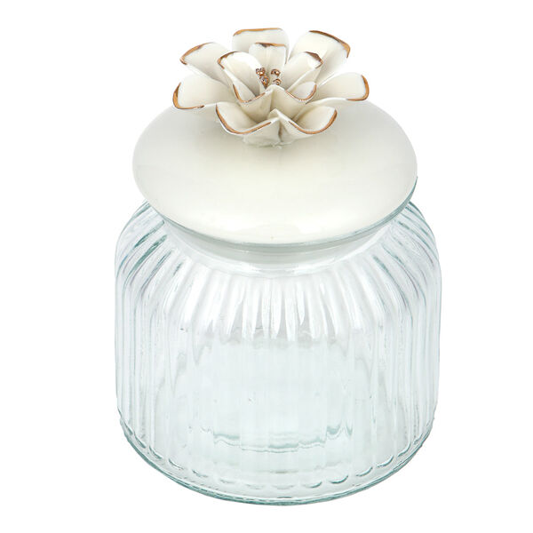 Баночка декоративная для мелочей, 11х11х14.5 см, стекло, арт.1