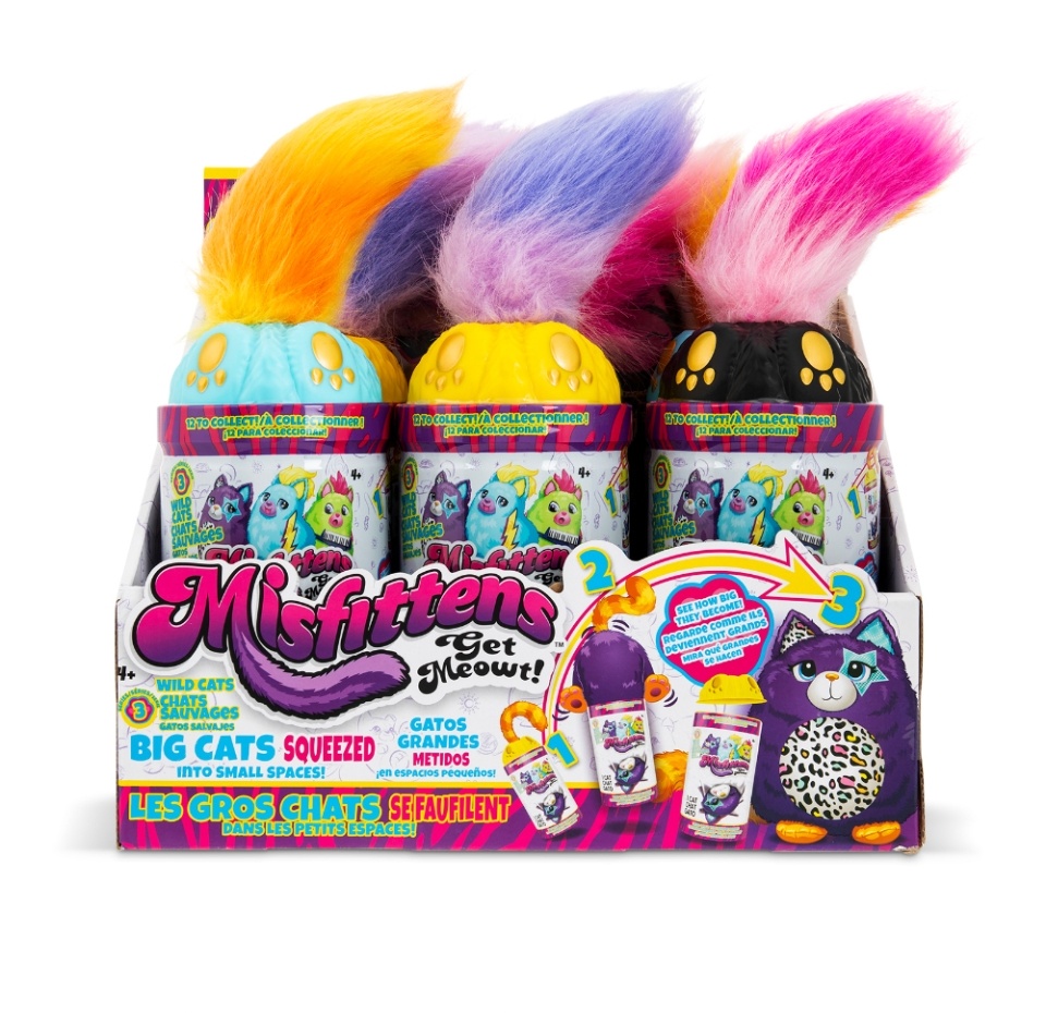 

Игрушка-сюрприз Basic Fun котик Misfittens в банке 3+, США, 1 шт, в ассортименте