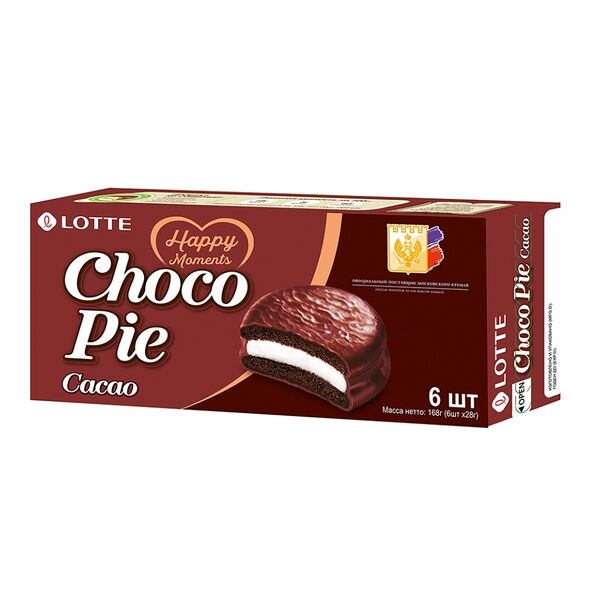 Печенье бисквитное Choco Pie Lotte какао