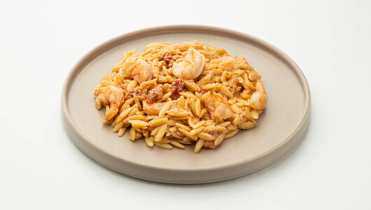 Паста Орзо с креветками