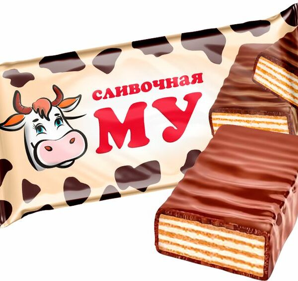 Конфеты Сливочная Му вафельные в глазури со сливочным вкусом