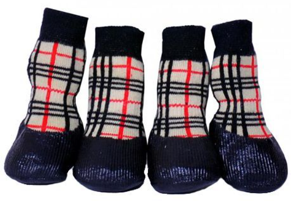 Барбоски Носки для собак с латексным покрытием, в клетку XS, Унисекс