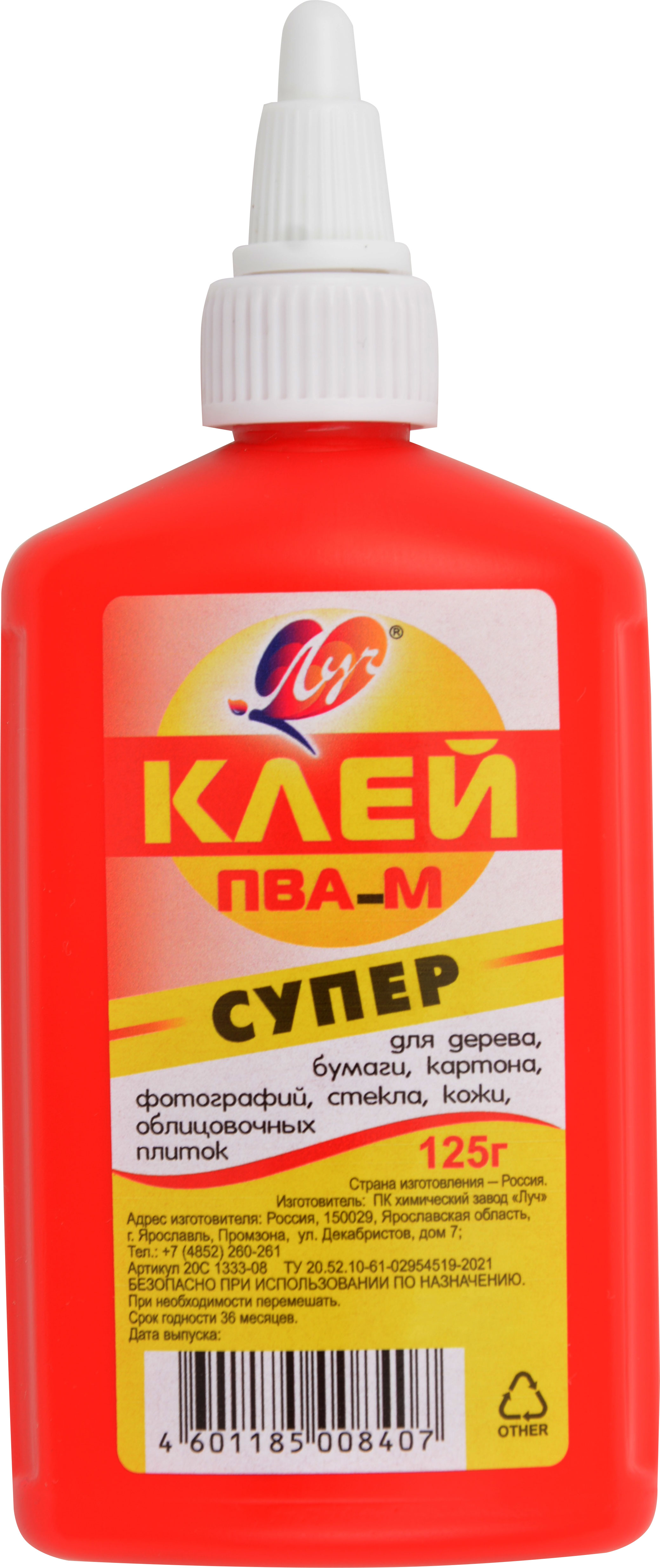 

Клей Пва Луч Супер красный флакон