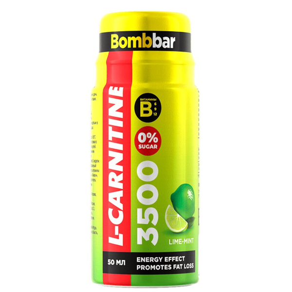 BombBar Напиток безалкогольный L-Carnitine 3500 Лайм-Мята 50 мл