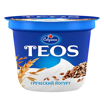 Йогурт греческий Teos Злаки-клетчатка льна 2%