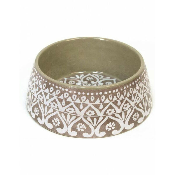 TarHong Миска для животных Boho Medallion, бежевая с рисунком 590 мл