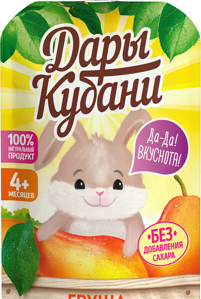 Пюре Дары Кубани груша с 4 мес 90г