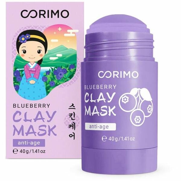Маска для лица Corimo лавандовая глиняная с коллагеном и голубикой