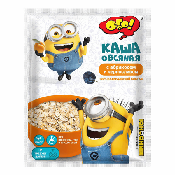 Каша ОГО! овсяная с абрикосом и черносливом