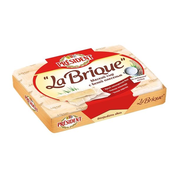 Сыр мягкий President La Brique с белой плесенью 45%