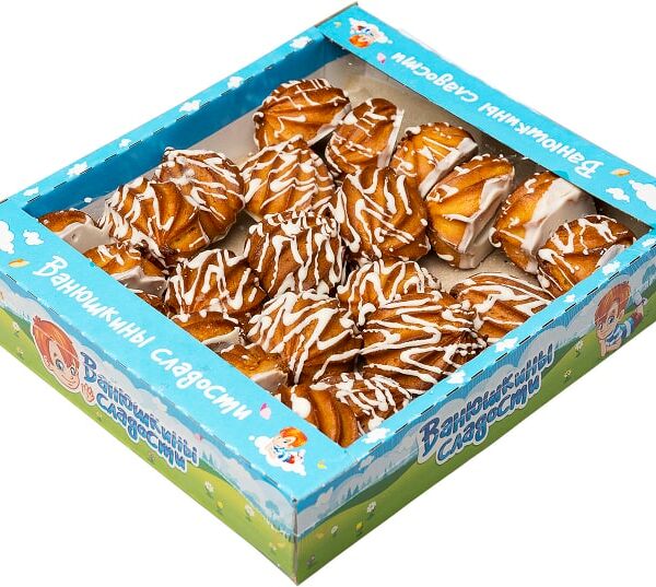 Печенье Ванюшкины Сладости Пышка-хвастунишка в белой глазури заварное 270г